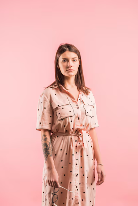 Women Dress Flowers Pink