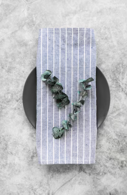 White & Blue Kitchen Towel