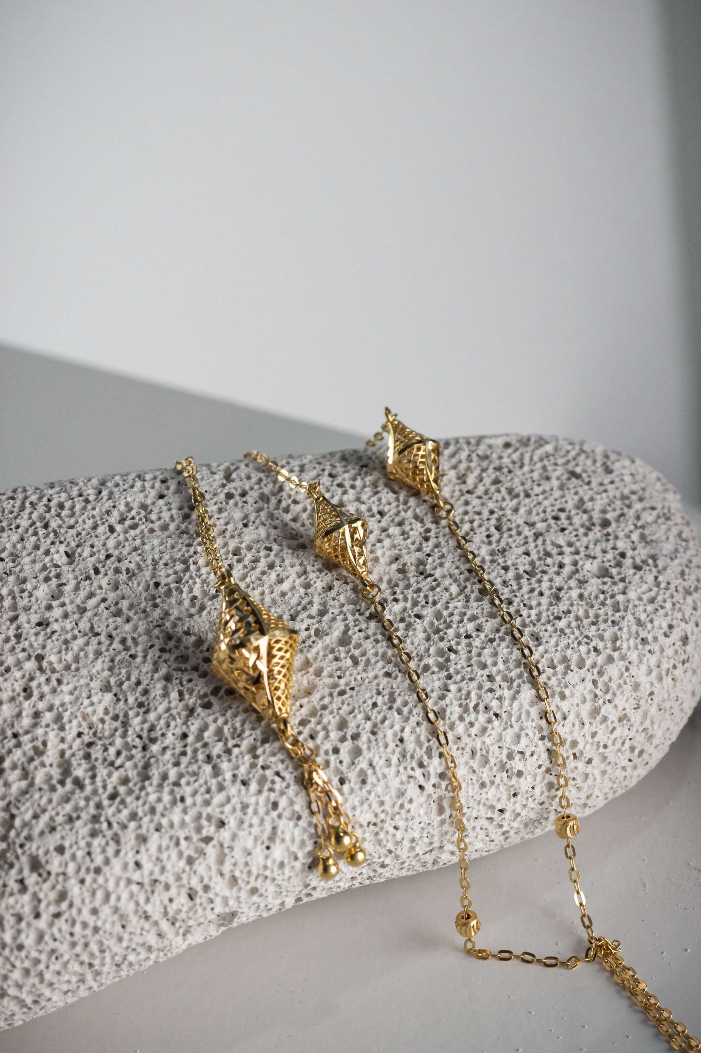 Gold Necklace 3 Piece Set